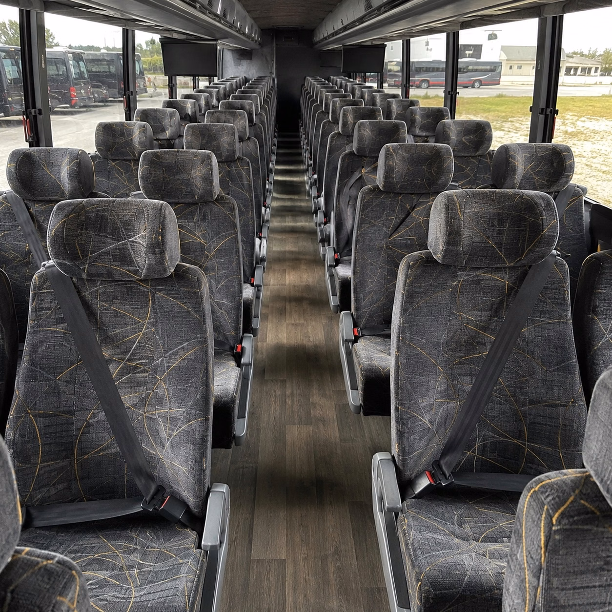 56 passenger charter bus inside