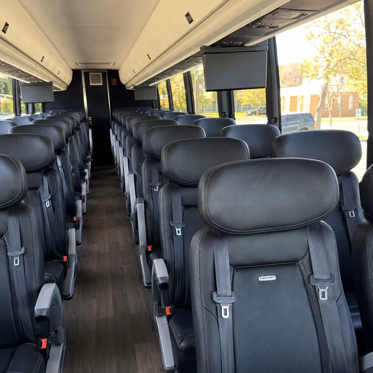 renton charter bus rental interior
